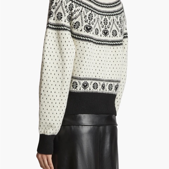 KHAITE Black and Cream Patterned Cardigan - Picture 3 of 8